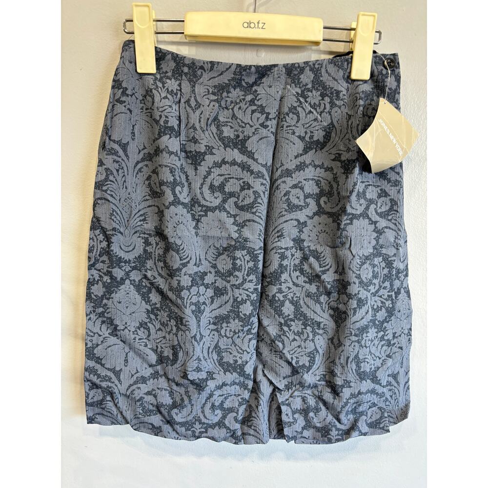 Jones New York Silk Mini Wrap Skirt Womens 8 Petite Paisley Print Fairy …
